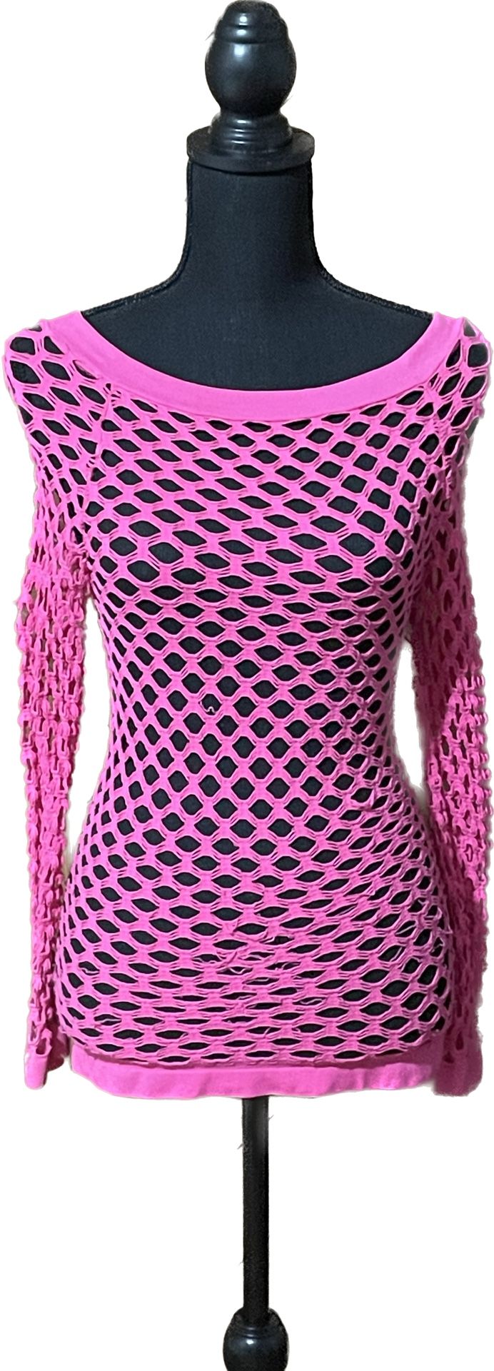 Like New Hot Pink Fishnet Top, Size S