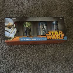 Star Wars Glass Cups Never Opened Brand New 