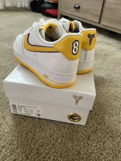 Kobe White Air Force Ones Size 8.5