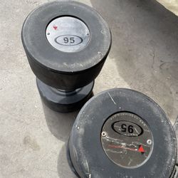 95lb Precor dumbbell pair