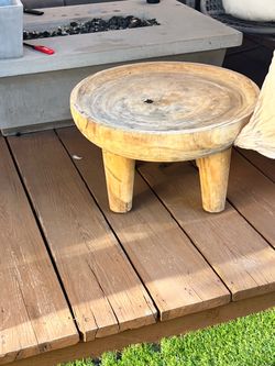 Teak round solid coffee table