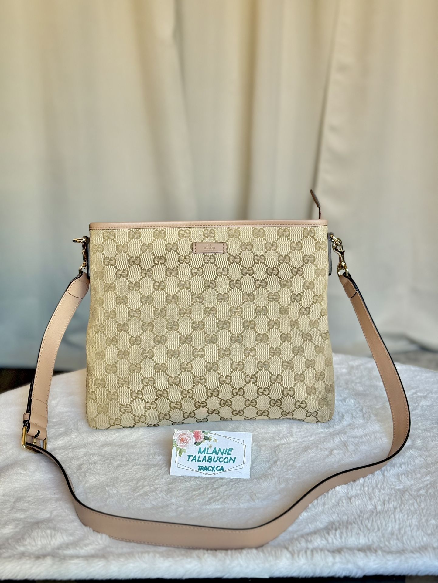 Gucci GG Messenger Bag With Pink Trim