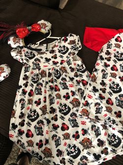 Disney mickey pirates girls dress size 5/6 boys shirt 6/7