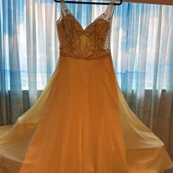 Yellow Sequin Formal Dress