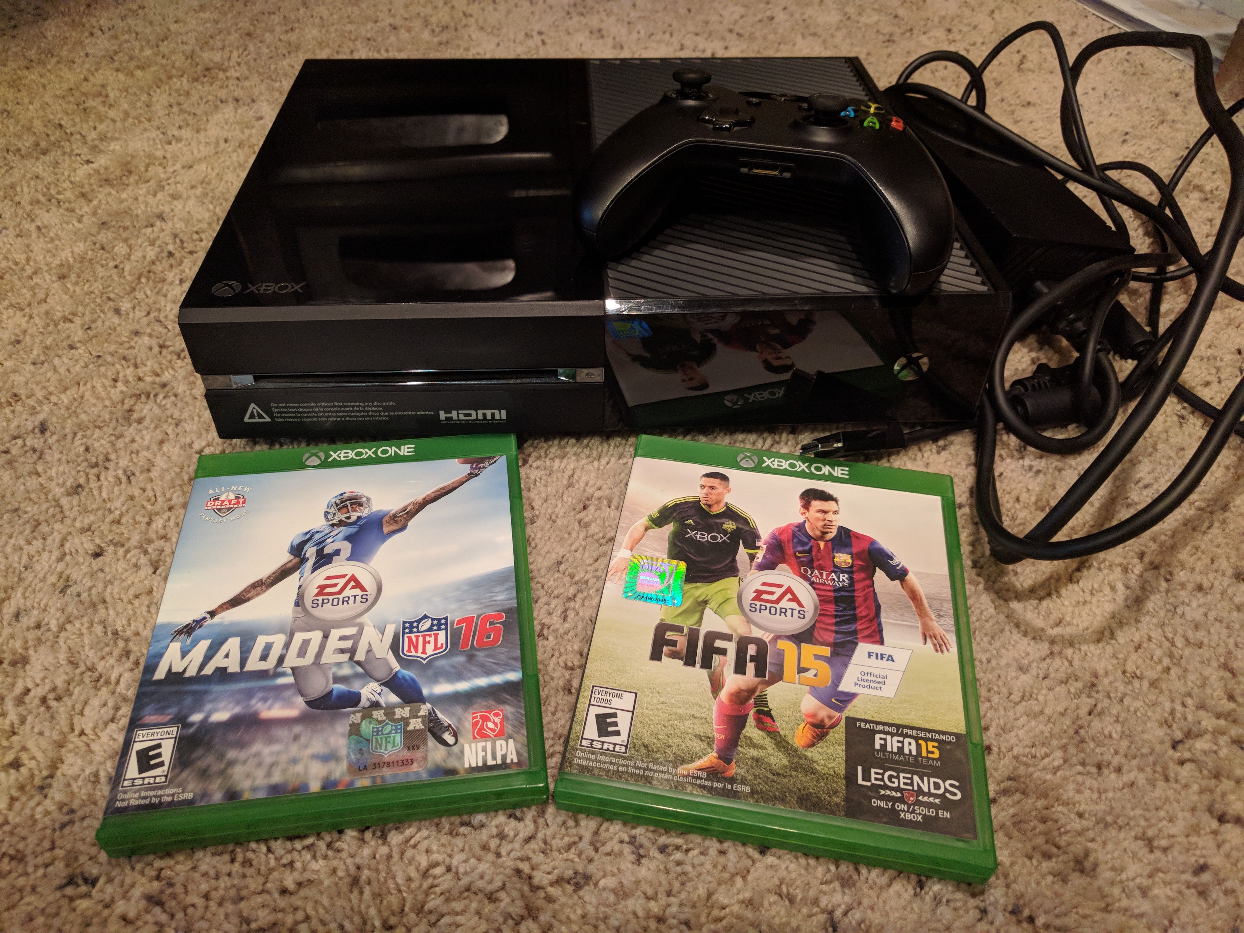 Xbox one with controller & Fifa15 & Madden16