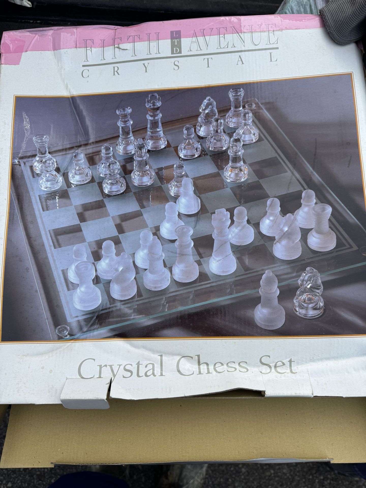 Fifth Avenue Crystal Chess Set In Box- Complete