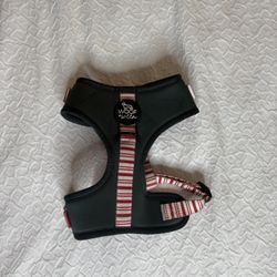 Woof + Wren Small Dog Harness – Red Mesh w/ Striped Straps