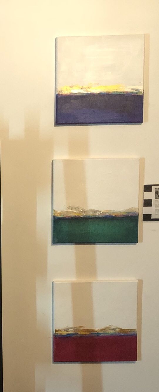 Modern abstract art painted by local artist . $125 each or $300 for all 3. (2nd set)