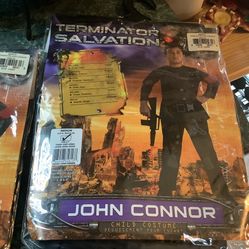 John Connor Terminator Salvation Soldier Halloween Deluxe Child Costume Brand New Size 8 - 10