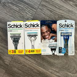 4 Schick & Gillette Men’s Razors  Brand New for pickup 