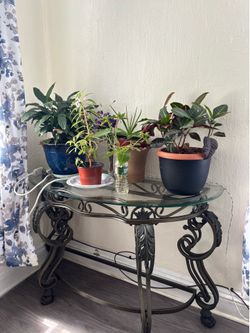 Glass/metal table