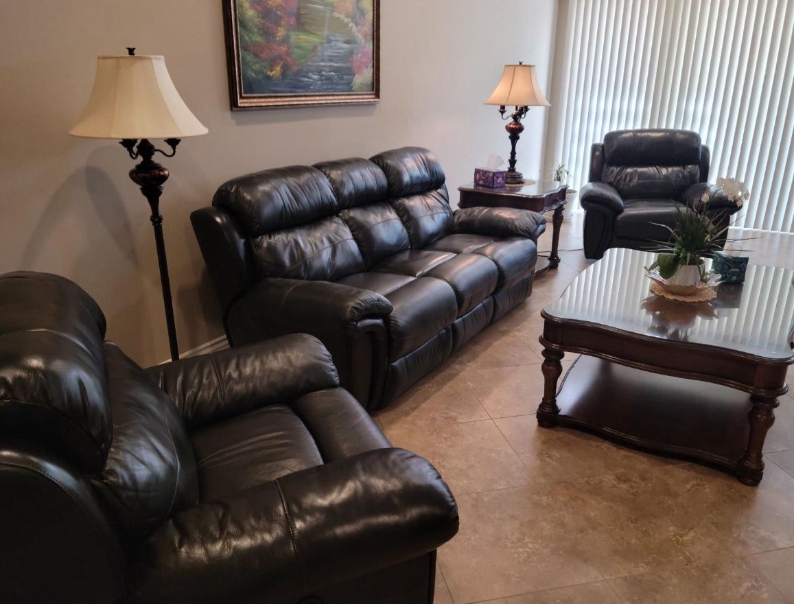 Leather Couch Set/sillones 