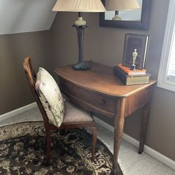 Desk, Chair, Mirror And Lamp