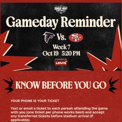 49ers vs Falcons oct 19th 5:20pm
