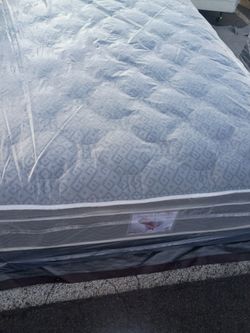 Brand new queen size pillowtop mattress and box spring free delivery depends on location