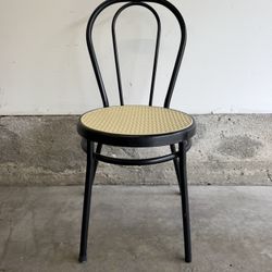 Black Bistro Chair with Cane Seat 
