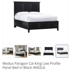 Modus Paragon Cal King Low Profile Panel Bed in Black