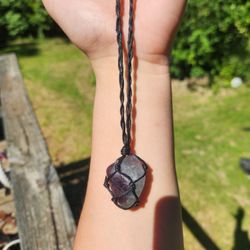 Macrame Wrapped Flourite Necklace