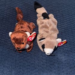 **Beanie Babies** Set Of 2 Runner 2000 & Ringo 1995