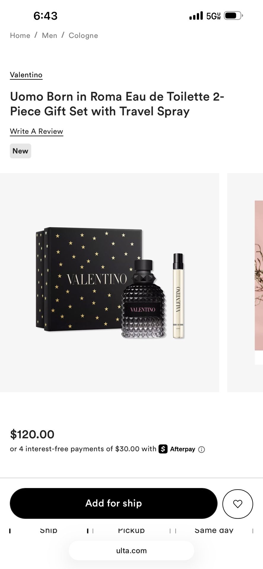 Valentino 2 Pc Gift Set