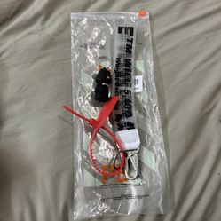 off-white clear lanyard with 3-d keychain 