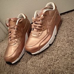 Nike Air Max Rose Gold White Athletic Sneakers