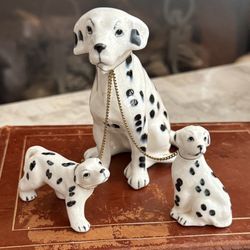 Vintage G Novelty Co. Dalmatian Bone China Mama & Pups Japan Figurines 4.5” 2.5”