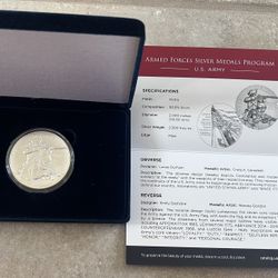 U.S. Mint Armed Forces Silver Medal Program U.S. Army 2.5 Oz. .999 Silver