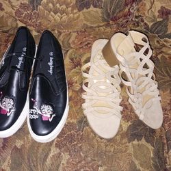 NEW Ladies Sandals And BETTY Boop TENNIS SIZE 9  Both For $25