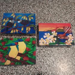 Lot Jo May Design New Zealand art block print lot birds nature animals new