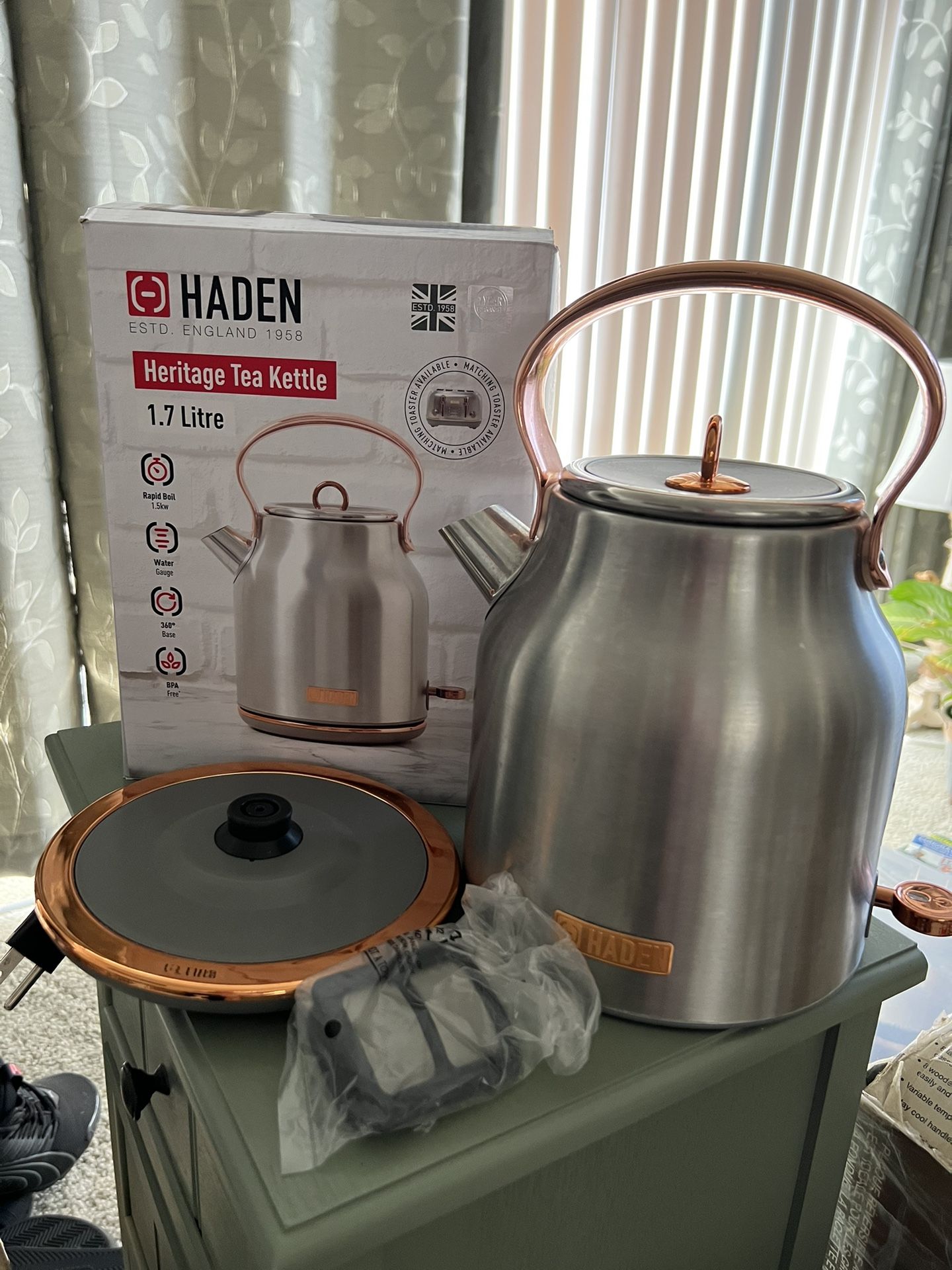 HADEN Heritage Tea Kettle - 1.7l - Silver/Copper