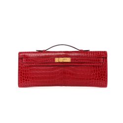Hermes Red Leather Clutch