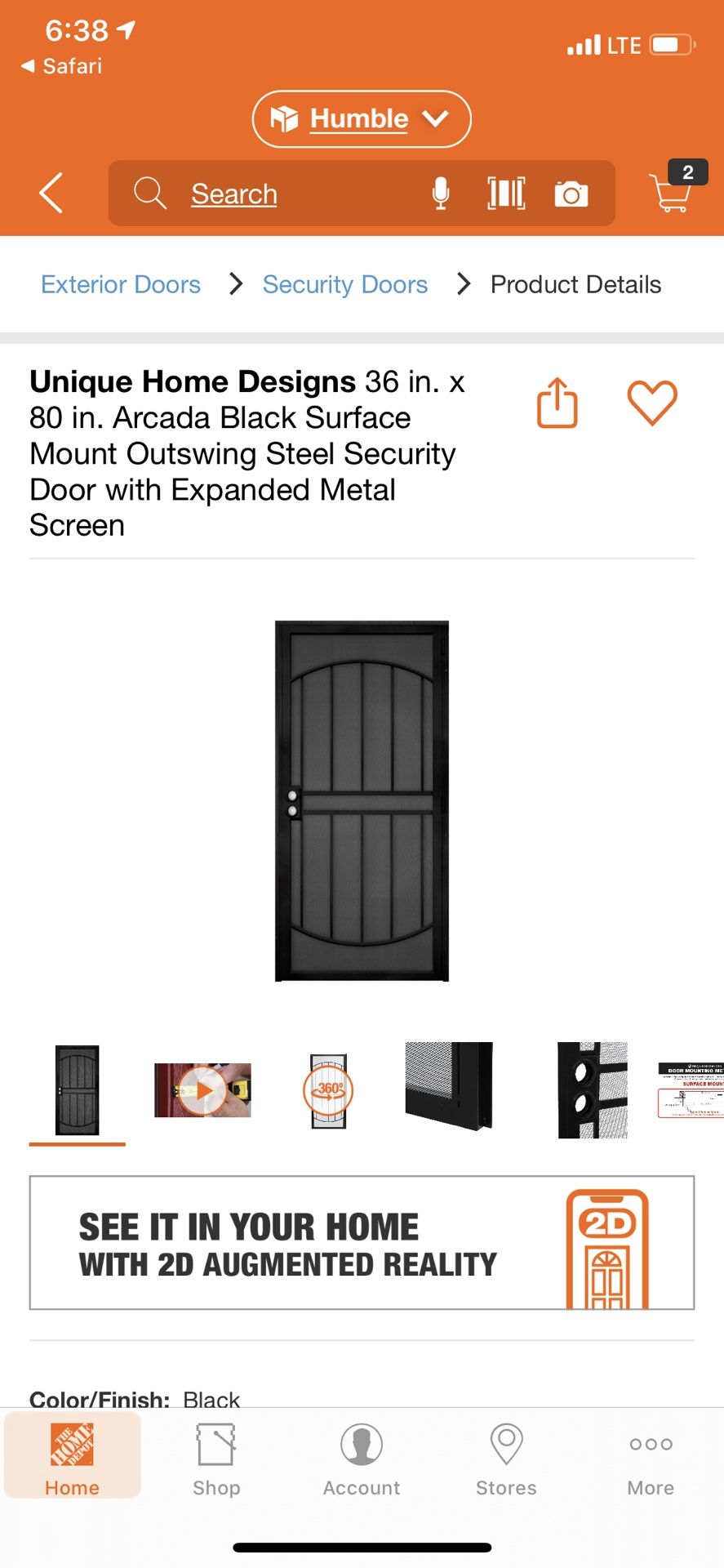 Security screen door