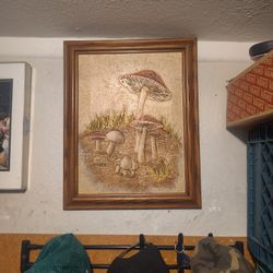 Vintage Pop up 3D mushroom painting 