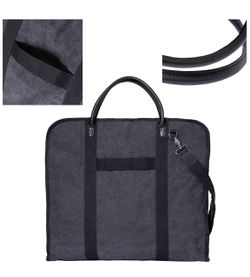 TFSKY Casual Suit Bag Carry On Garment Bag Flight Bag Canvas Suit Shoulder Bag for Travel & Business Trips With Shoulder Strap (Style3, Black) Thumbnail