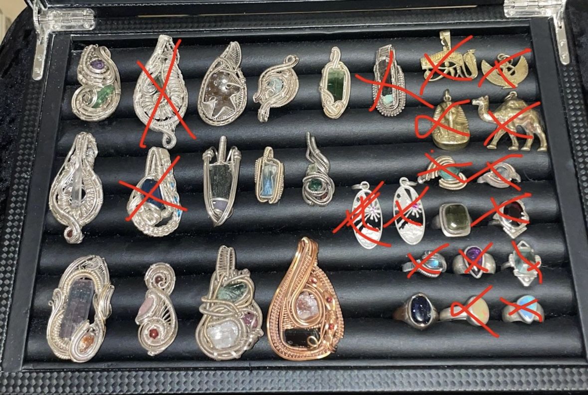 Wire Wrapped Pendants And Rings