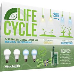 Miracle LED Plant Life Cycle 2-Socket Synchronized Grow Light Kit