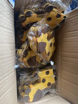 Wooden giraffes