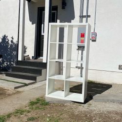 Beautiful Organizer With Eight Cubic Space Good Condition White Color Clean Size L58” D15.5” W30”