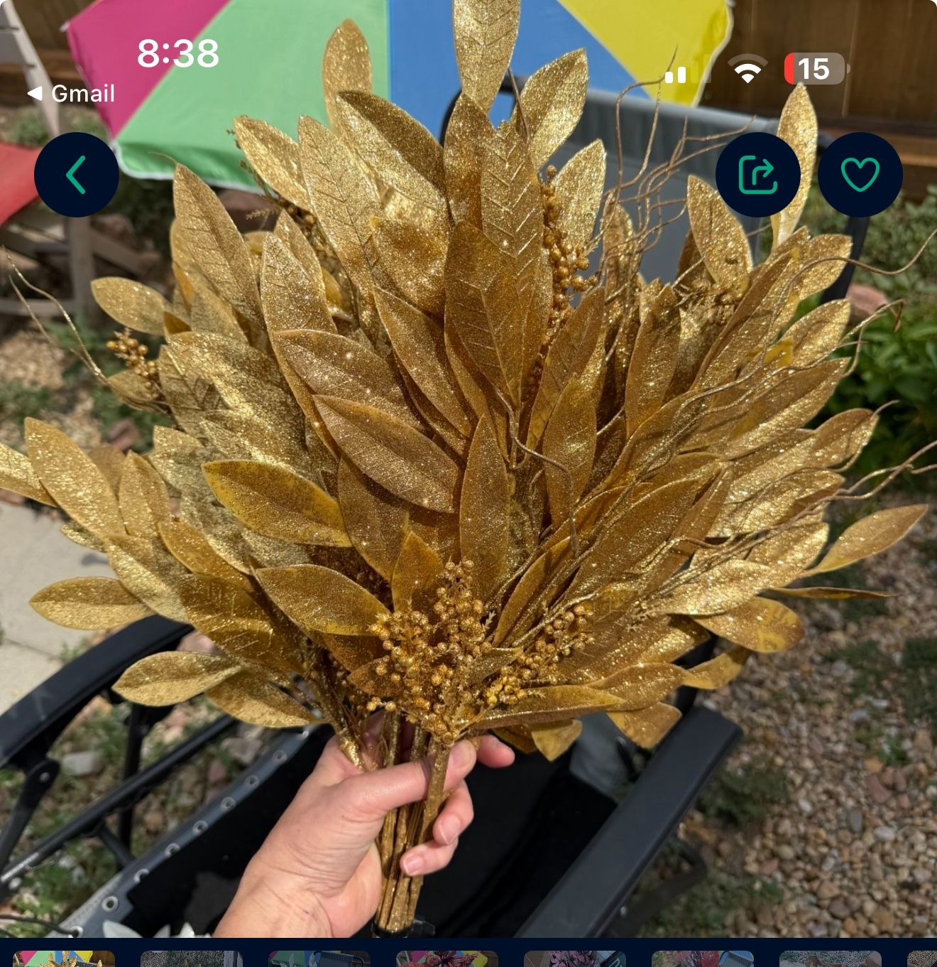 Gold Laurel Leaves