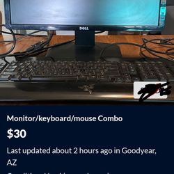 20-In Monitor With Gaming Keyboard And Cords
