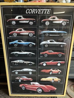 Framed Corvette Poster 
