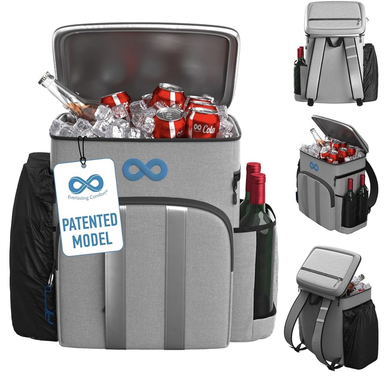 Insulated Backpack Cooler - 54 Cans, 24 Hour Cooling, Wider Straps, Lightweight Leak Proof Liner, Portable Cooler Backpack Bag for Men Women Beach Pic