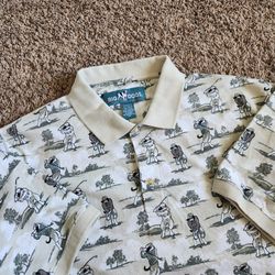 Vintage Big Dogs Golf Polo Shirt AOP Retro Dad Grandpa Summer 90s USA