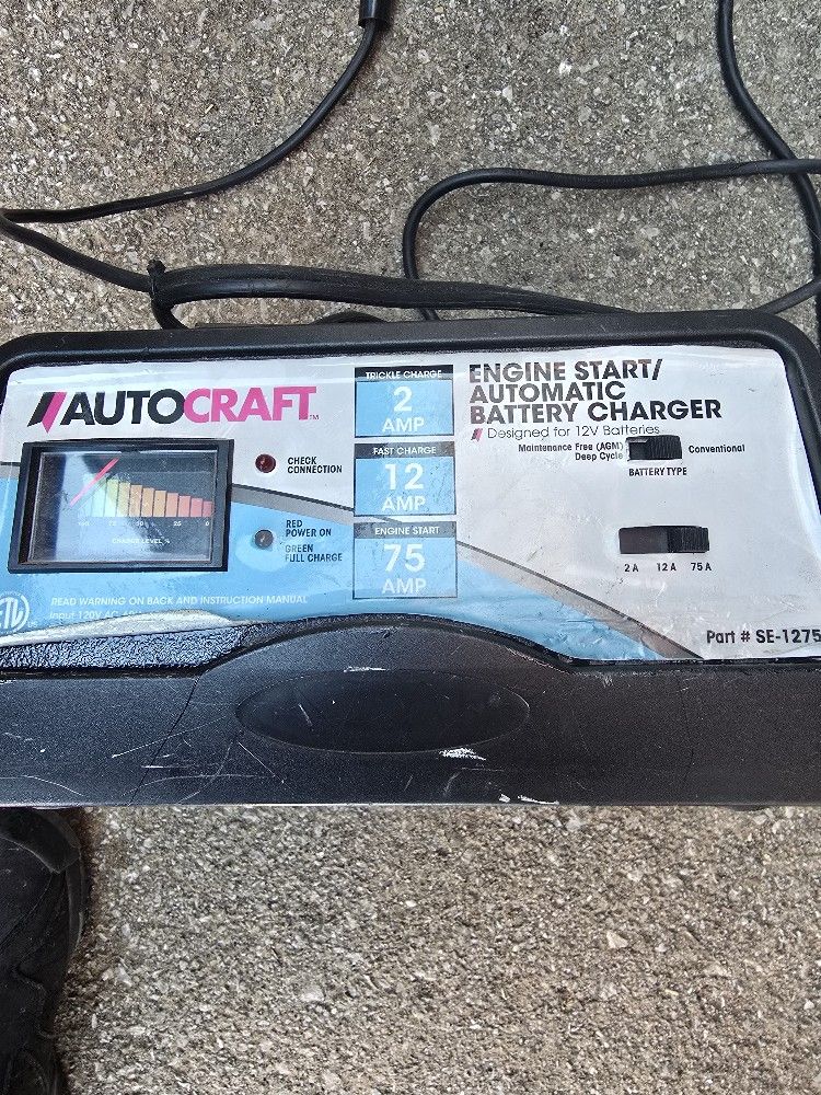 Autocraft Battery Charger And Jump Starter 2amp/12amp/75 Amp