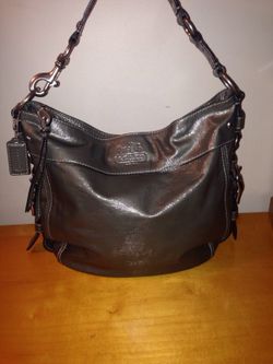 Coach Gray Patent Leather Handbag #12876