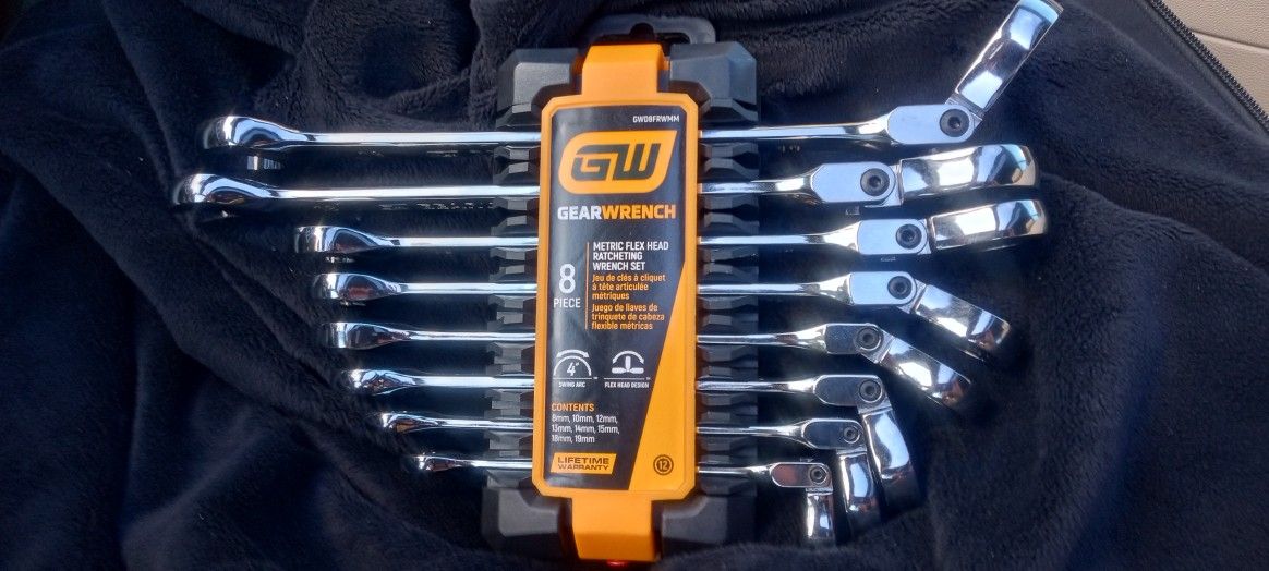 Gearwrench flex head metric ratcheting set 8 piece