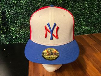 New Era New York Yankees 100th Anniversary Fitted Hat - Cream/Red/Blue - 7 1/4