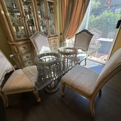 Glass Dining Room  Table and 4 Chairs 
