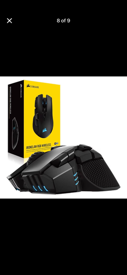 Corsair IRONCLAW RGB Wireless FPS/MOBA Gaming Mouse, 18.000 DPI, 10 Programmable Buttons. Black
